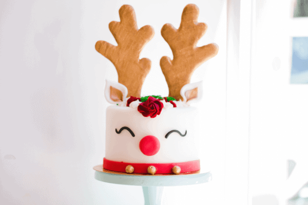 Postres de navidad, tarta personalizada de navidad reno