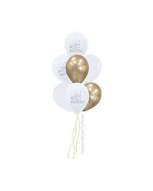 globos helio oro bautizo