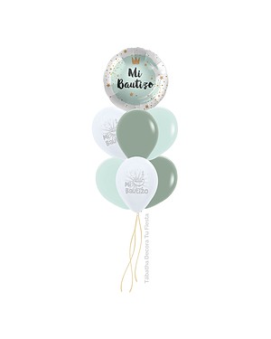 globos helio foil mi bautizo verde